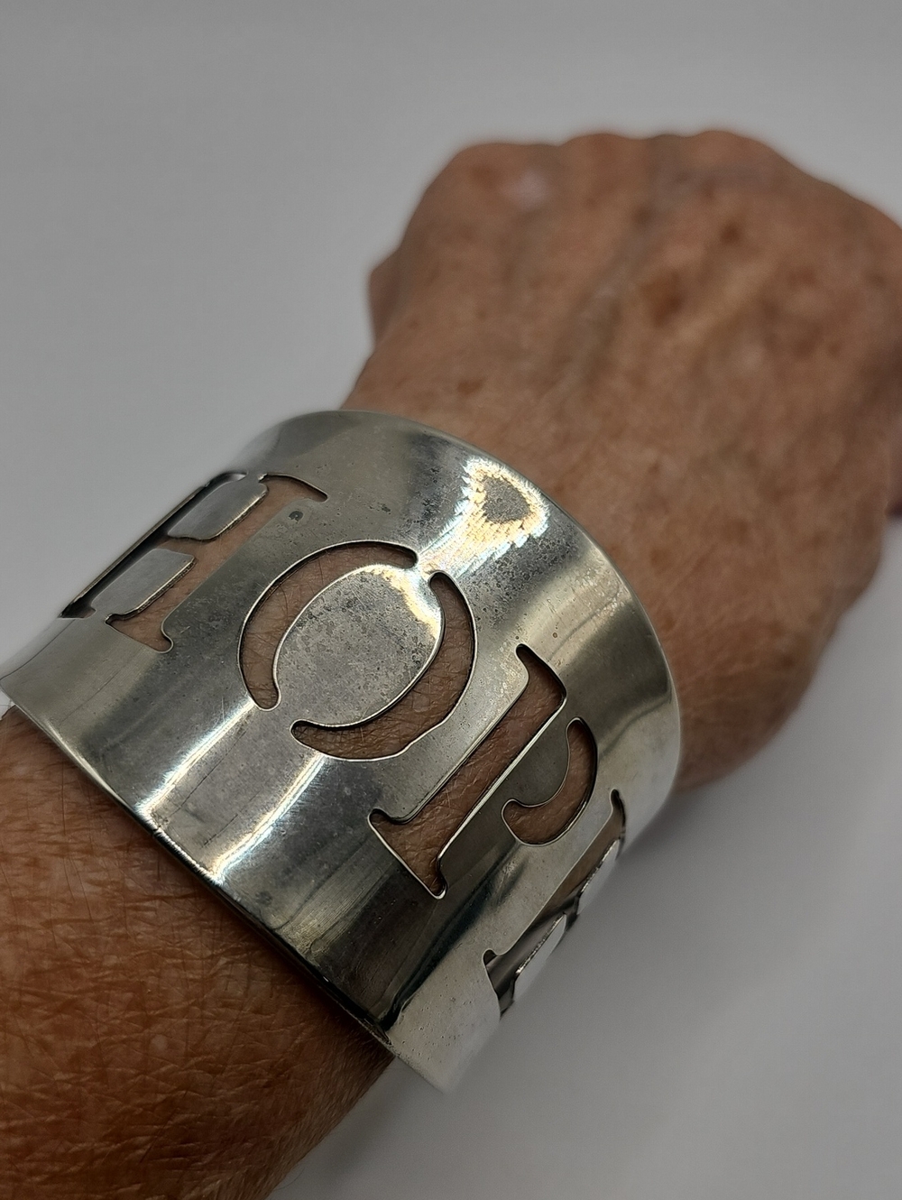 Silver-Tone Cutout Cuff Bracelet With HOPE name In It.